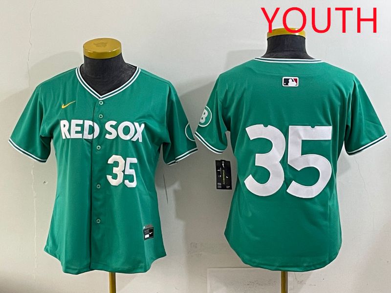 Youth 2025 Boston Red Sox 35 No Name Dark Green Joint Name Nike MLB Jersey style 4